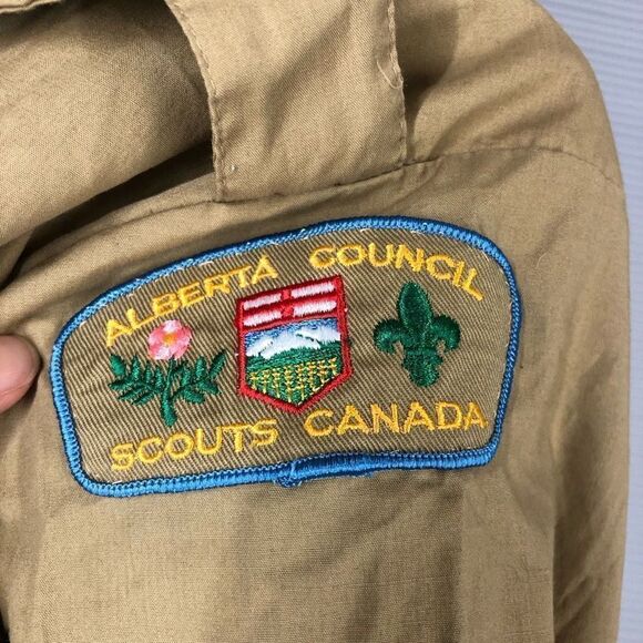 Scouts CANADA Short Sleeve Button Down Uniform Shirt Tan Sz S - Picture 5 of 6